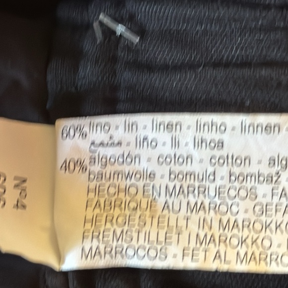 ZARA. NWT. Long Black Shorts. Elastic Waist. Drawstring.Cotton/Linen Ble… - Picture 7 of 8